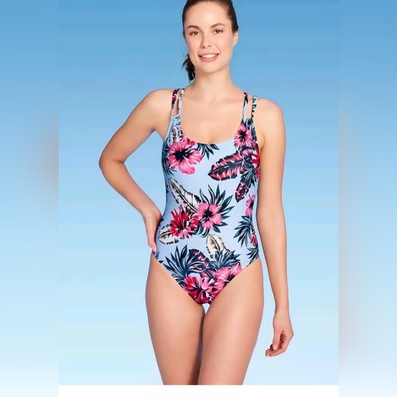 Kona Sol Medium Coverage One Piece Swimsuit Floral Women (S) -- NWT - Picture 1 of 4